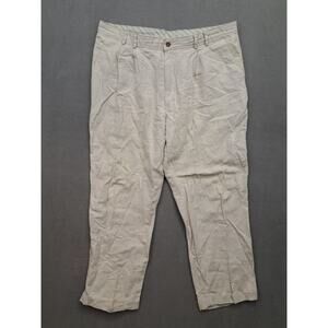 Dockers Men's Pants 40x30 Linen Blend Beige Relaxed Summer Beach Pleated